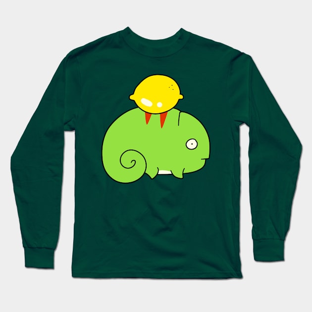 Lemon Chameleon Long Sleeve T-Shirt by saradaboru